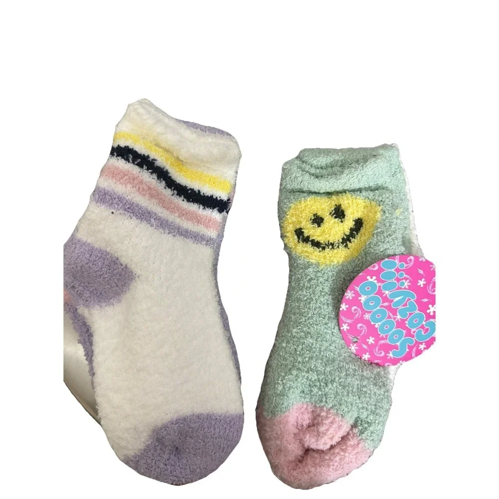 Toddler Girl Cozy Fluffy Fuzzy Socks 6 Pairs Warm Winter Size 11-4